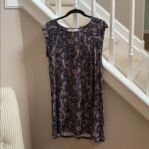 Black Floral Loft Swing Dress - Small Petite
